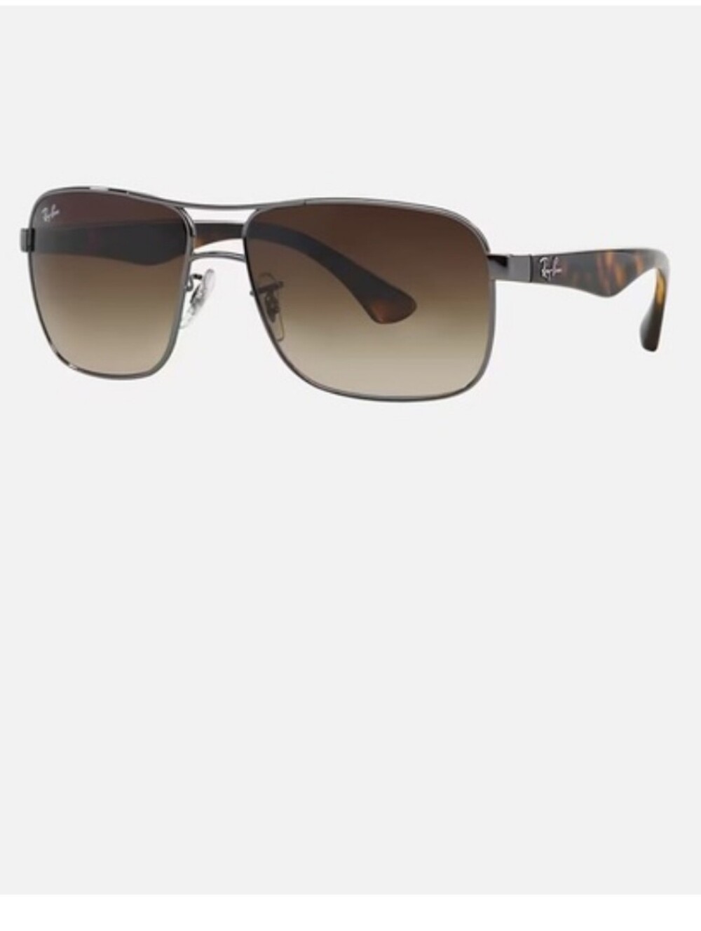 Ray-Ban Square Metal Glasses - Polished Gunmetal with Tortoise Temples